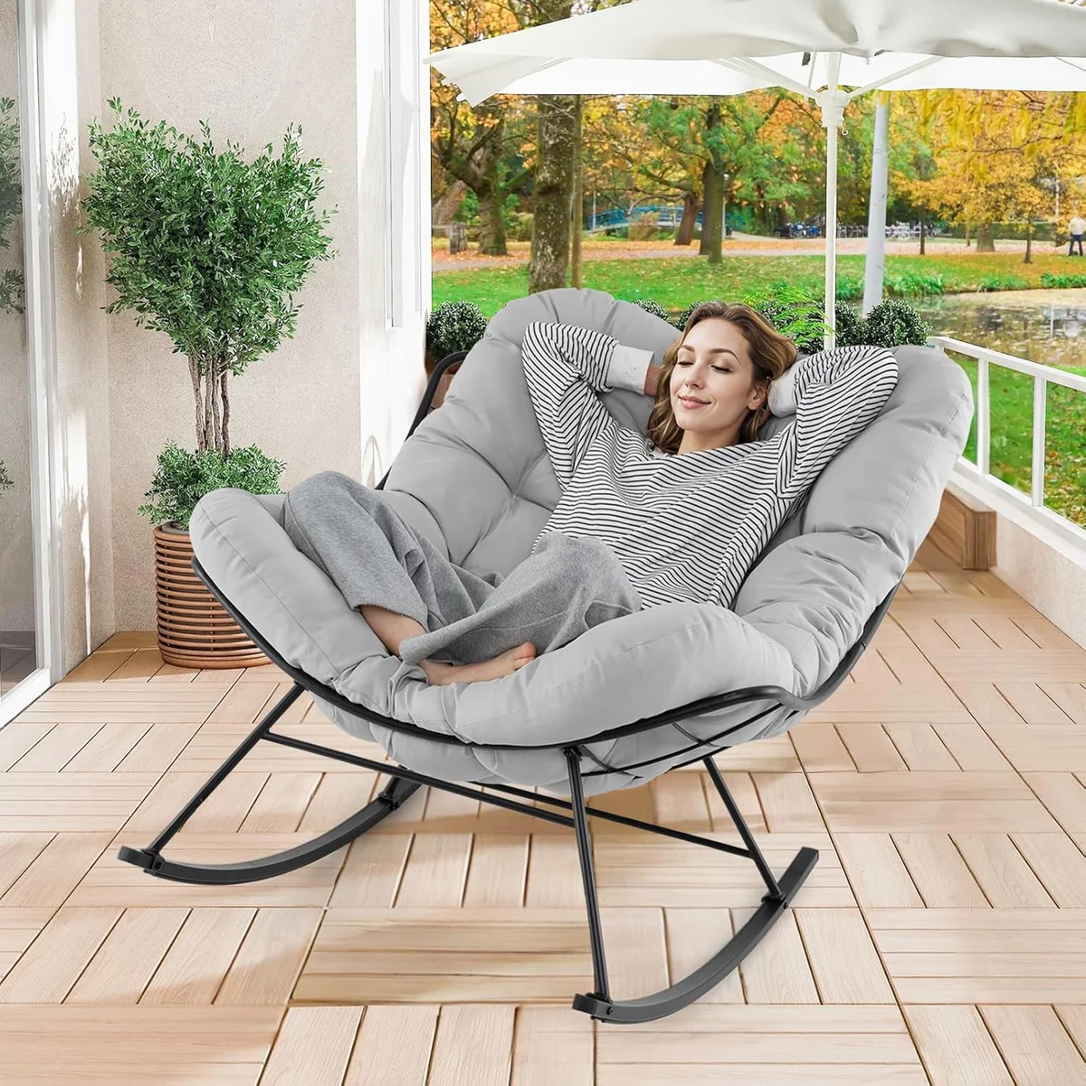 Scaun balansoar lounge cu pernă Cloud Comfort, imagine 6